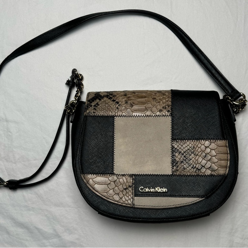 Calvin Klein - Snake Print Patchwork Crossbody Bag - image 1